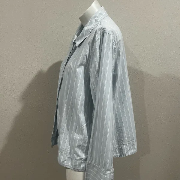 COS blue striped collared button up shirt - Image 10