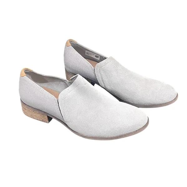 TOMS Deia Grey Suede Slip On Ankle Bootie‎ Low Block Heel Womens 9.5 Casual - Image 2