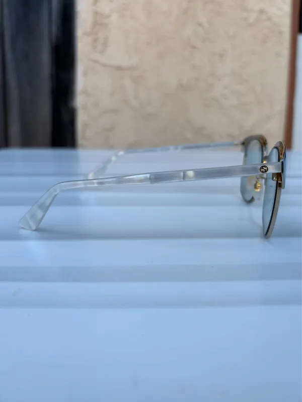 Gucci GG0244S-004 Clubmaster gold and light blue sunglasses - Image 9