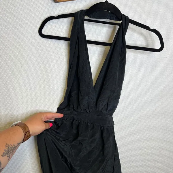Reformation Large Black Maxi Dress Halter Neck Sleeveless Formal‎ Party Cocktail - Image 8