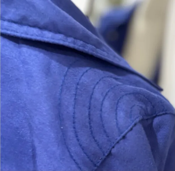 Divided by H&M Royal Blue Faux Suede Moto Biker Jacket - Image 5