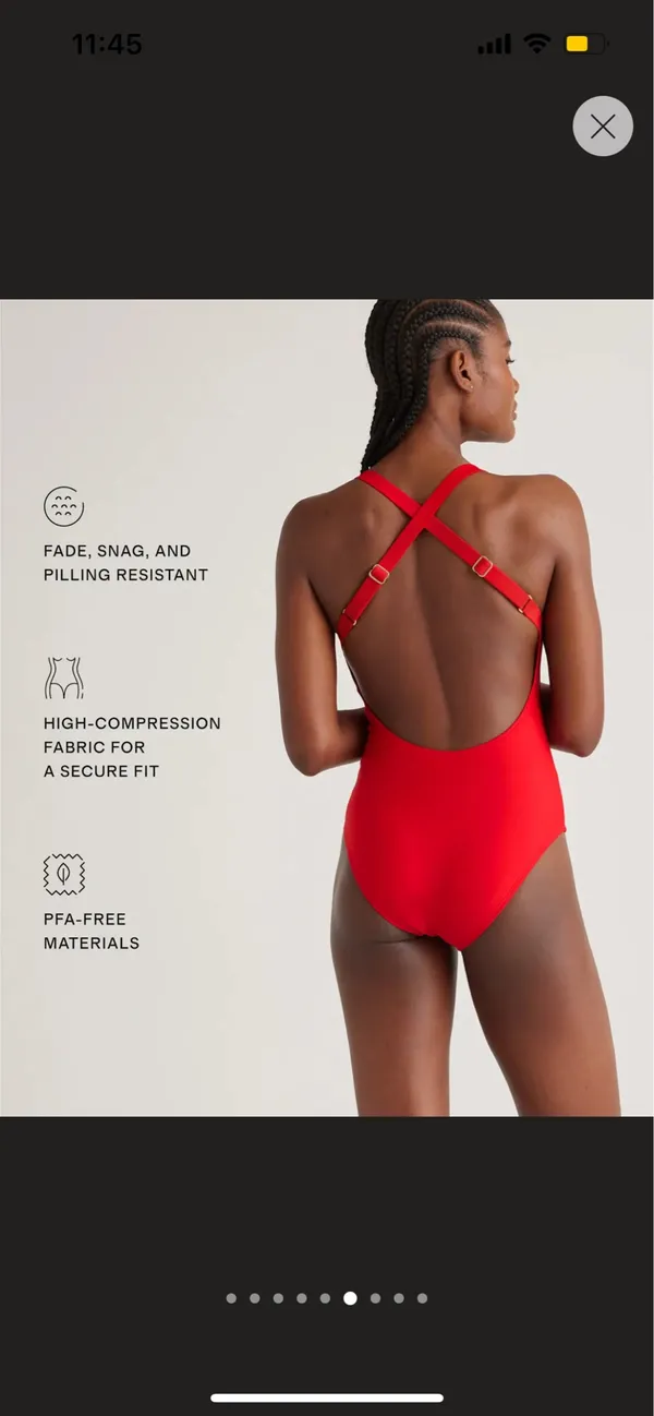 New Quince Italian Cross-Back One-PieceSwimsuit Size Medium MSRP $49 - Image 5