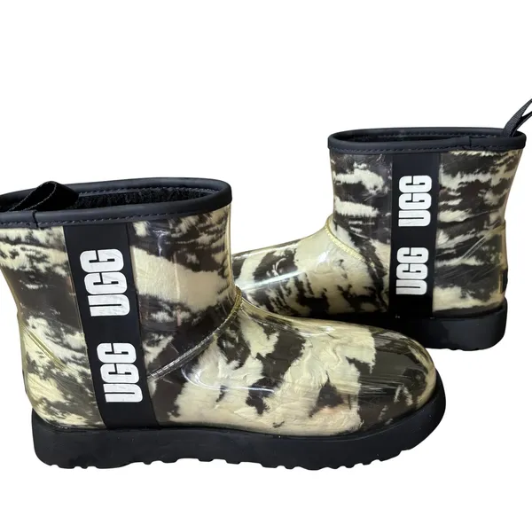 UGG Classic Clear Black Mini Marble Boot Waterproof Sz 9‎ Sheepskin Cozy Winter - Image 5