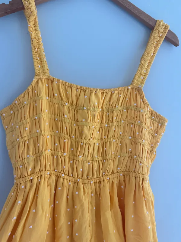 Urban Outfitters yellow polka dot romper S - Image 4
