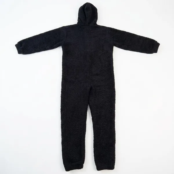 SKIMS Cozy Hooded One piece Onyx Black teddy lounge Jumpsuit Size Medium - Image 3