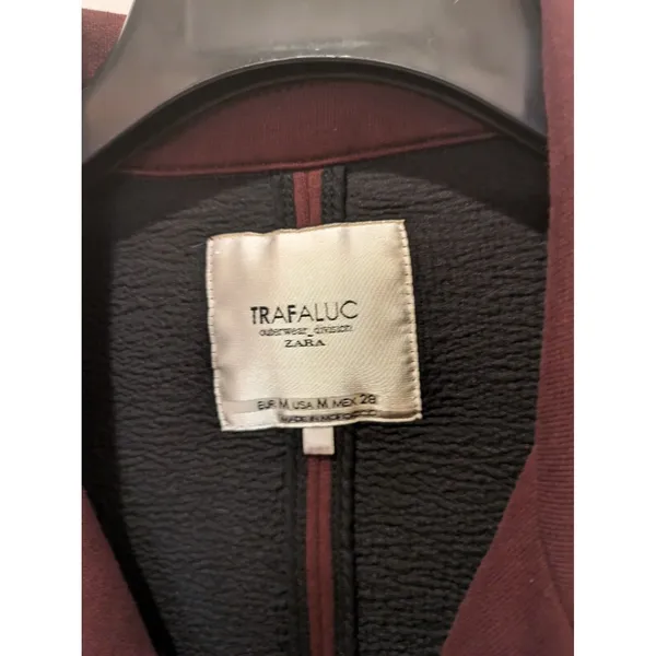 Zara maroon biker jacket cotton Size M - Image 9