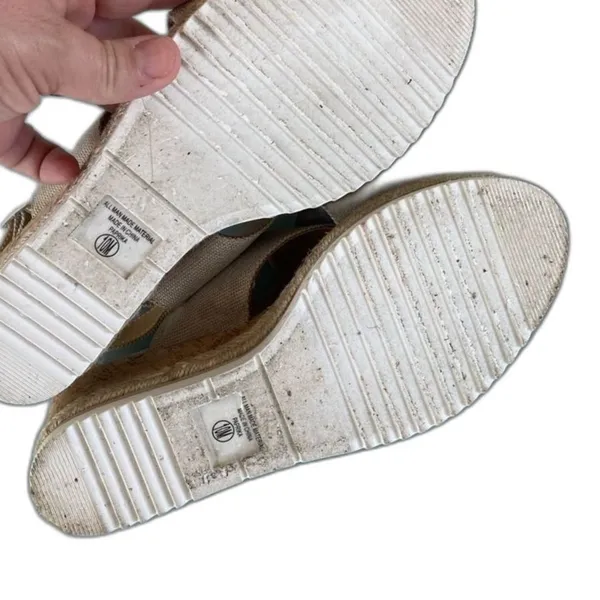 neutral beige espadrille cork platform wedge size 10 - Image 5