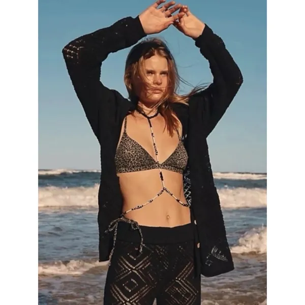 Free People Salute Body Chain Beaded Harness Beach Bohemian Festival Summer New - Image 3