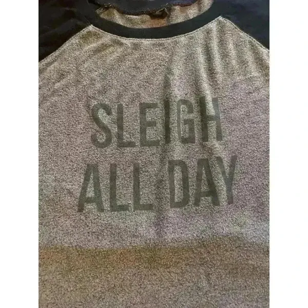 Free Press Buffalo Plaid Christmas "Sleigh All Day" pajama set, L - Image 3