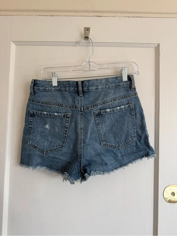 PacSun Distressed Light Blue Denim Cutoff Shorts - Image 3
