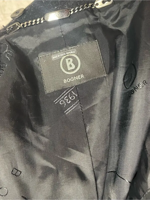 BOGNER Black Coat Virgin Wool Cashmere Blend Double Breasted Womens Size 8 EU 38 - Image 9