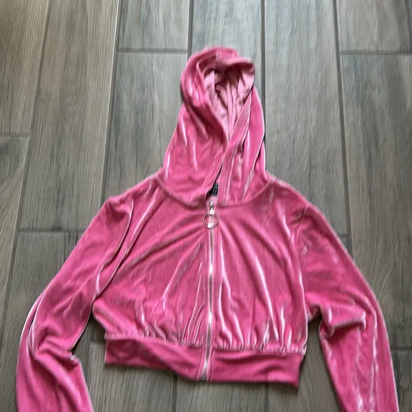 SHEIN cropped zip velvet jacket - Image 2