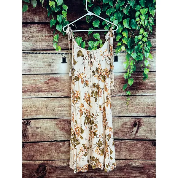 Reformation Twilight Midi Dress Floral Bella Sundress Boho Earth Tones Size 6 - Image 5