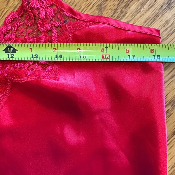 Vintage‎ Inner Most Medium 90s Red lace Satin Chemise Negligee Nightgown sexy - Image 6