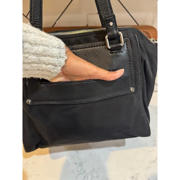 Michael Kors Gilmore satchel black nylon leather-trimmed shoulder bag casual - Image 14