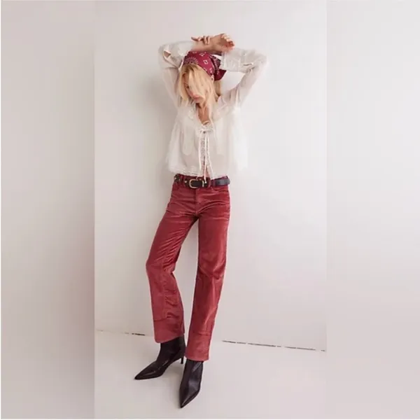 Free People We the free risk taker high rise‎ straight cord jeans size 27 - Image 3