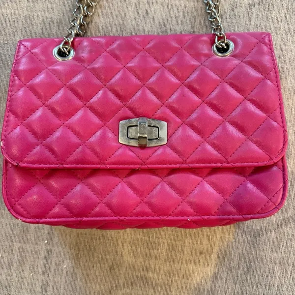 Express Hot Pink Quilted Chain Strap Shoulder Bag Purse Y2K - Image 2