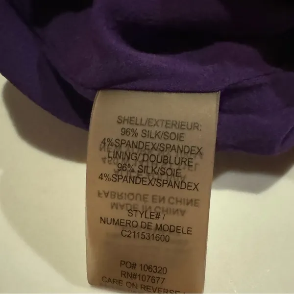 Alice + Olivia 100% Silk Racerback Mini Dress‎ in Purple Size Extra Small - Image 6