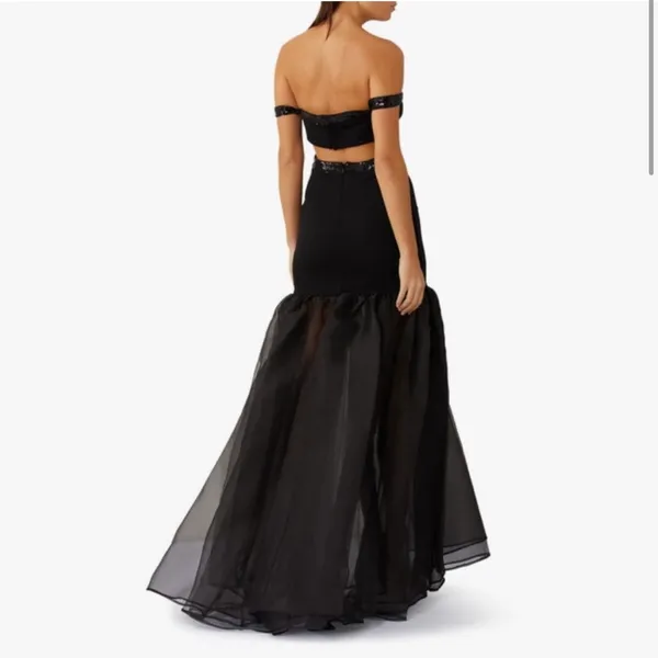 Staud Emmaline Off-the-Shoulder Cut-Out Tulle Dress in Black NWT‎ Size Medium - Image 4