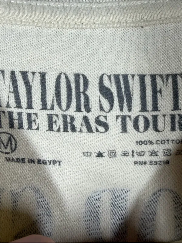 Taylor Swift Cream Eras Tour Graphic Print Short Sleeve Cotton Tee - Image 4
