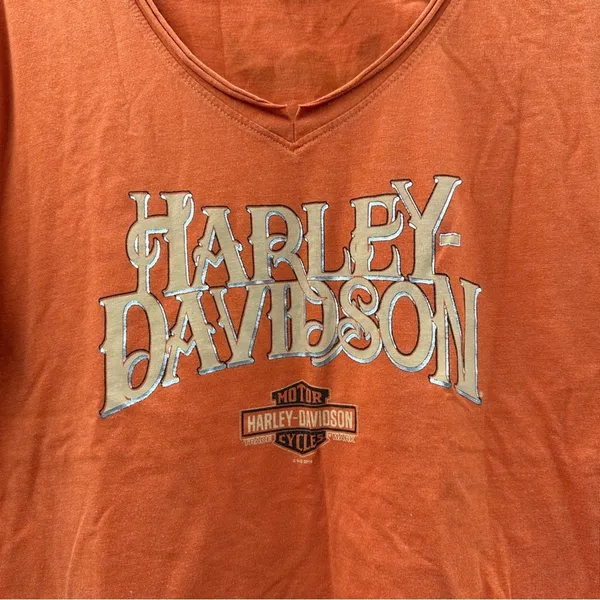 Harley Davidson Orange Gatlinburg Tennessee Short Sleeve Tee Shirt Size‎ XL - Image 2