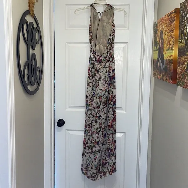 Guess Watercolor Floral Halter Maxi Dress - Image 9