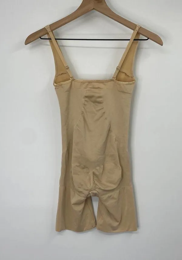 Spanx Open Bust Mid Thigh Bodysuit Tan Nude Convertible Shapewear Womens XLarge - Image 7