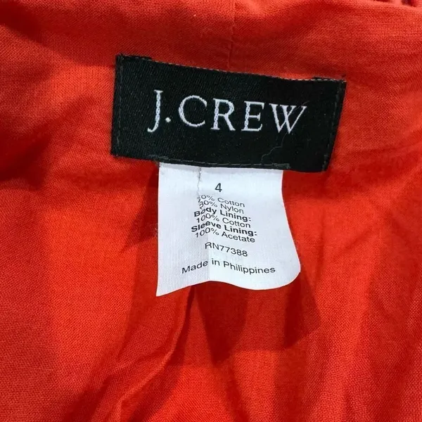 J. Crew Gayle Ruffle Trench Coat Orange Women’s 4 - Image 2