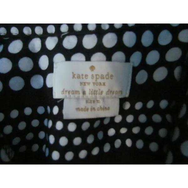 Kate Spade Pajama Top Size M Black Polka Dot Button Down Sleepwear‎ Loungewear - Image 6