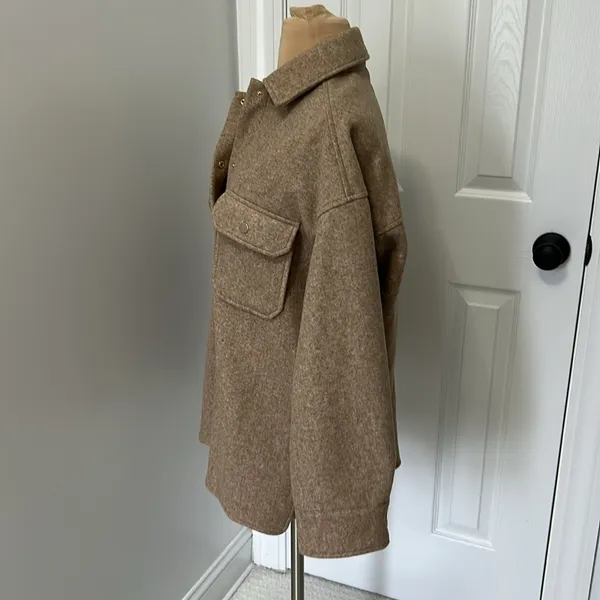 Zara Oversized Shacket Light Brown - Image 6