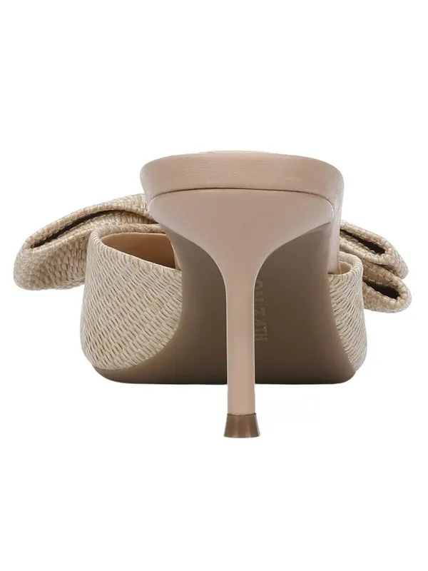 NWT On 34th Alaynaa Pointed-Toe Bow Mule Pumps 10022665500 Natural Brown 10M - Image 3