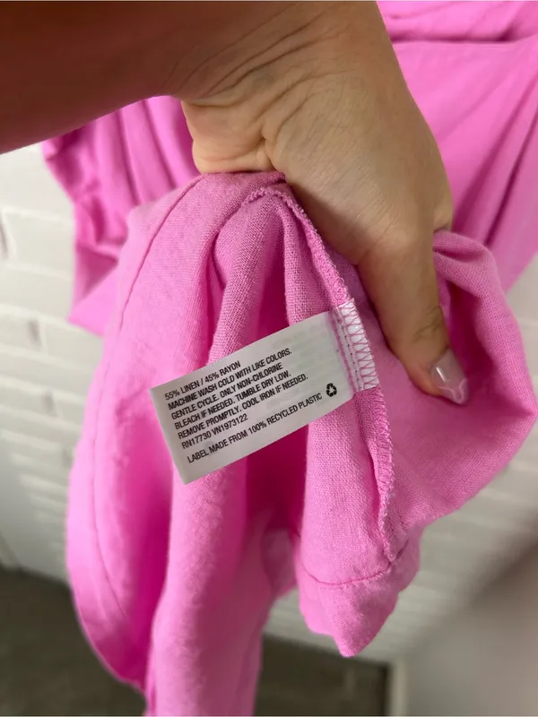 A New Day Pink Linen Blend Dress Size L - Image 7