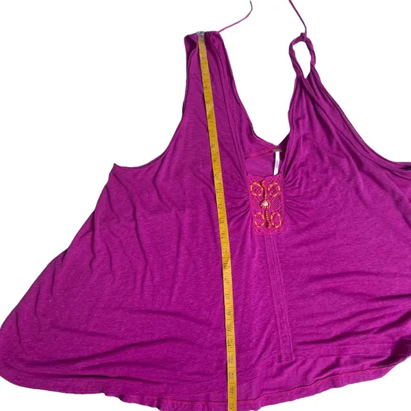 Free People New Vibes Tank Top Pink Small S Lightweight Embellished Boho NWT - Image 16
