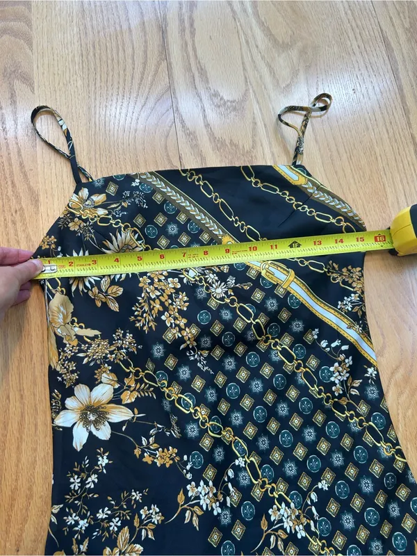 NWT Princess Polly Lucci Mini Dress Size 4 Black Gold Baroque Chain Satin Cami‎ - Image 7