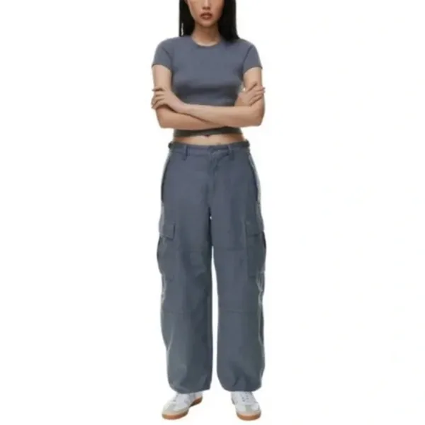 Aritzia TNA Supply Cargo Gray Cotton Pants Size‎ 8 - Image 12