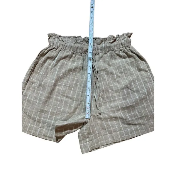 NWT Able Jordan Easy Shorts tan‎ white grid XXS - Image 3