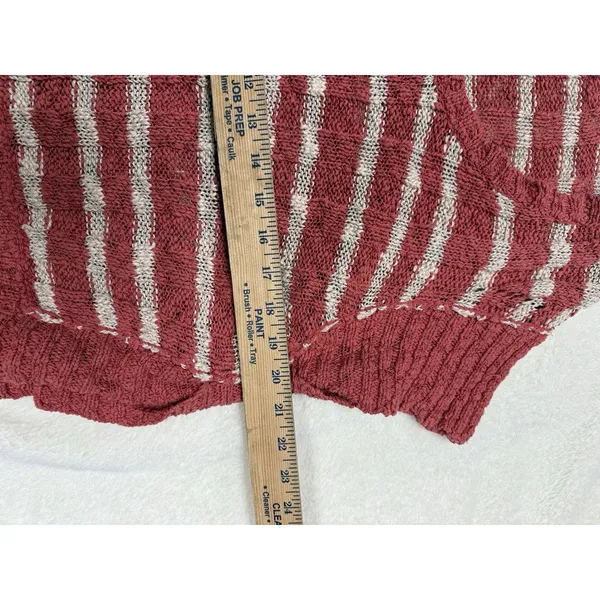 Free People Sweater Womens S Orange White Striped Crop Boxy Cap Sleeve‎ Beachy - Image 4
