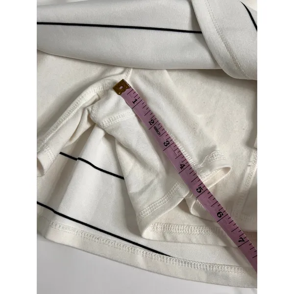 Rae Mode Matching Set Womens S Striped Half Zip Pullover Skort Shorts White - Image 12