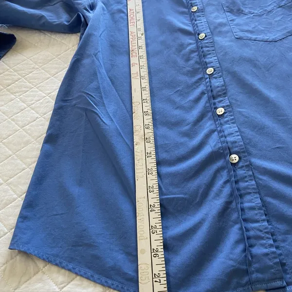 Vintage Ann Taylor Blue Button Down Shirt Size L Classic Chic Quiet Luxury - Image 12