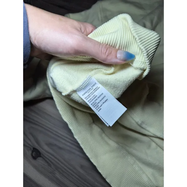American Eagle Outfitters Cream Crewneck Sweater with Shoulder Buttons - Image 8