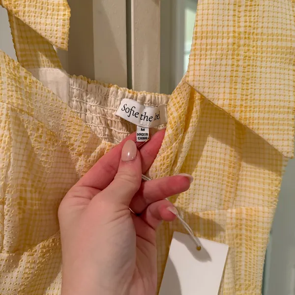 Sofie the Label Dalia Yellow Gingham Tiered Maxi Dress - Image 11