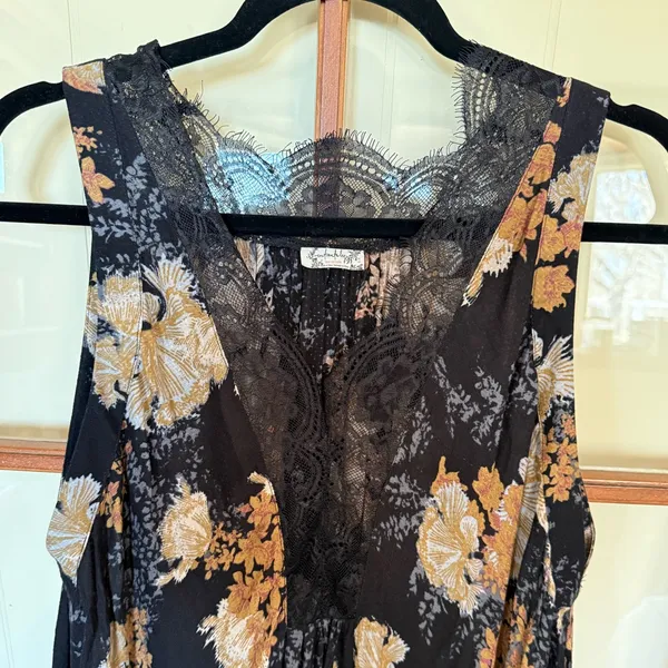 Free People Intimately So You Say Floral Lace Trim Chemise Slip Dress - Small - Image 3