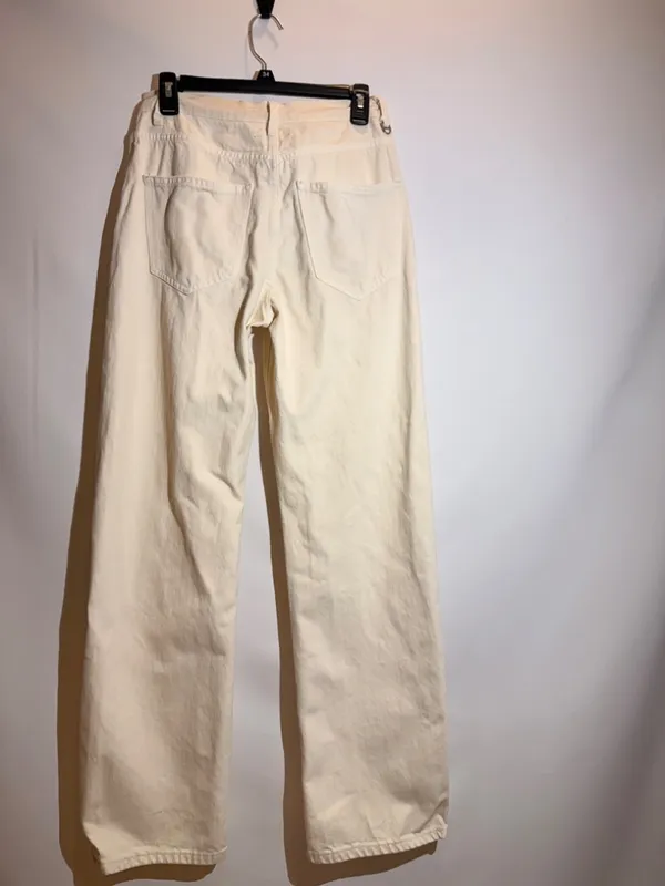 Habitual Ivory High Rise Wide Leg Straight Jeans Cream Denim Pants 27 US 4 - Image 2