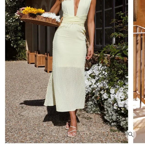 Elegant Butter Yellow Maxi Dress - Image 3