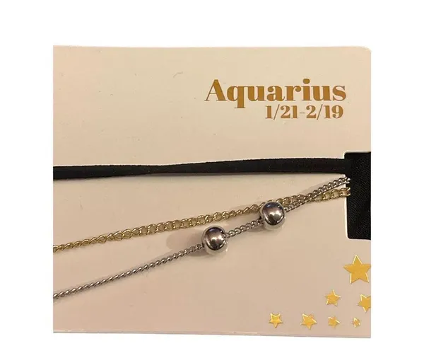 Paparazzi Aquarius Zodiac Celestial Charm Necklace Set Astrology Jewelry Boho Layered R-49 - Image 4
