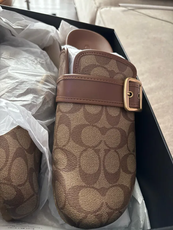 Coach Signature Canvas Mules Sz10 Unisex - Image 14