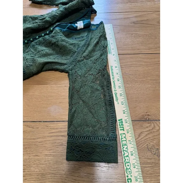 Metisu Size Small Midi Dress Green Lace‎ Cocktail Grunge Whimsigoth Fairy Goth - Image 7