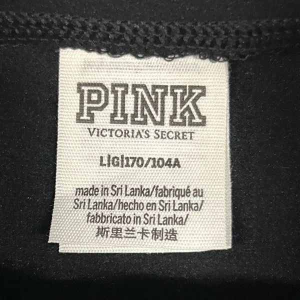 Pink Victoria’s Secret Top Women’s Large LS Black Shirt Crop Fleece Lined - Image 2