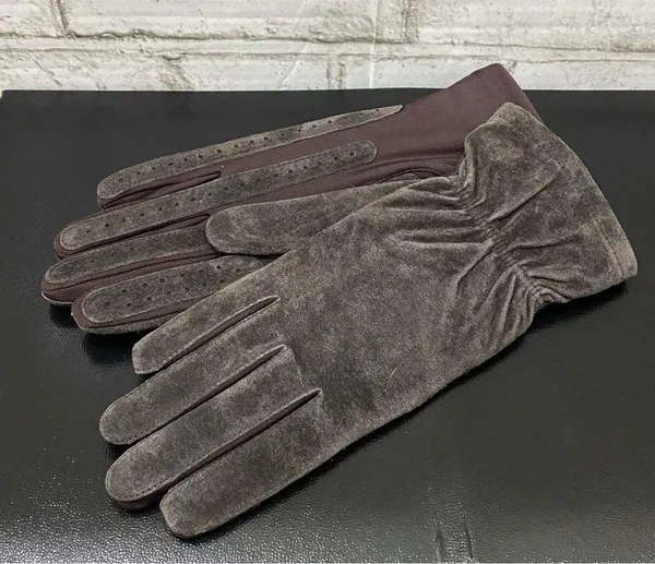 ISOTONER Stretch Leathers Brown Genuine Leather Gloves One Size - Image 12