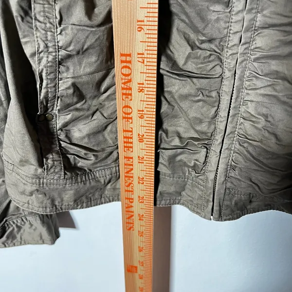 Vtg y2k 2000s Jacket Womens XS Olive Green Ruched Moto Military Grunge - Image 5